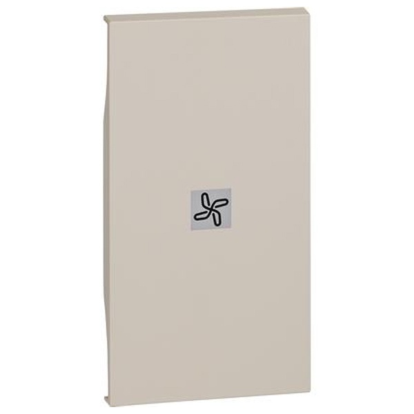 Лицевая панель с символом Вентилятор для выключателей 2 модуля BTicino Living Now песочный