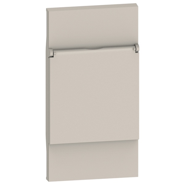 Лицевая панель с крышкой для розеток 2К+З немецкого стандарта К_4141 2м BTicino Living Now песочный