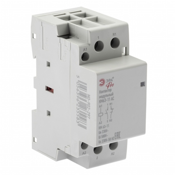 Контактор модульный ЭРА PRO NO-902-297 КМ63-11 63А 1NO+1NC 2 модуль катушка 230В AC