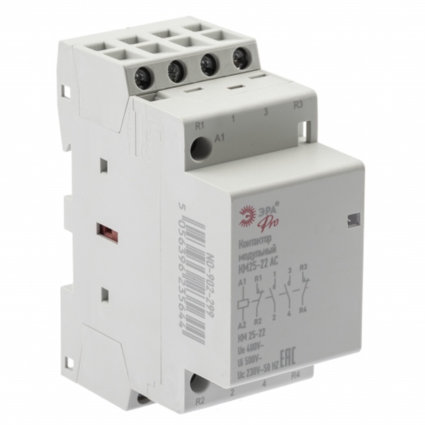 Контактор модульный ЭРА PRO NO-902-299 КМ25-22 25А 2NO+2NC 3 модуль катушка 230В AC