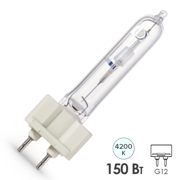 Лампа металлогалогенная Tungsram CMH 150W/942 4200K T UVC U G12 (МГЛ)