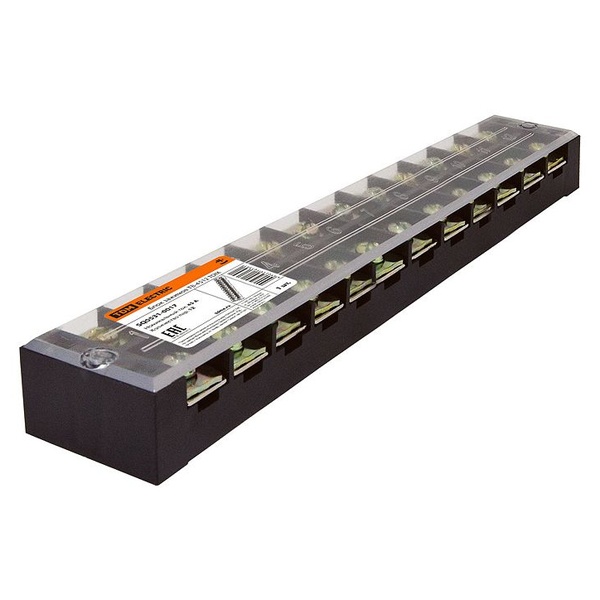 Блок зажимов TDM ТВ-4512 до 4,5 мм2 45A 12 клеммных пар