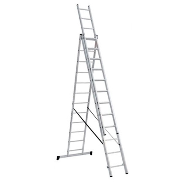 Лестница алюминиевая Народная ЛА3х12, 3х секционная х 12 ступеней, h7870 мм