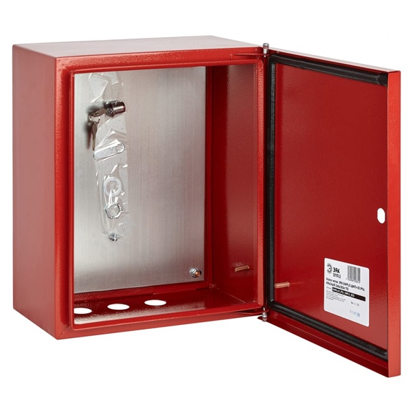 Корпус металлический ЭРА ЩМПг-03 (360х300х175мм) с монтажной панелью IP54 красный SIMPLE