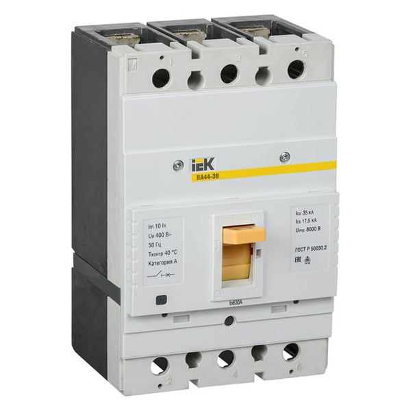Автоматический выключатель ИЭК ВА44-39 3Р 630А 35кА (автомат электрический)