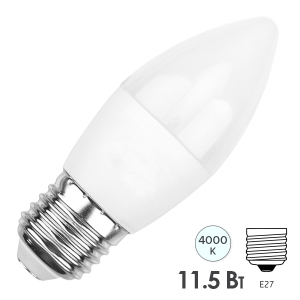 Лампа светодиодная свеча Rexant CN 11,5W 220V 4000K E27 1093Lm холодный свет