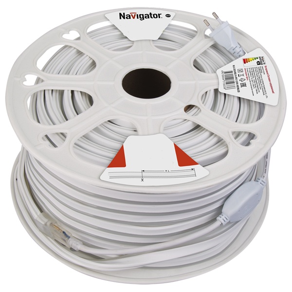 Светодиодная неоновая лента 14 445 NLS-2835R120-9-IP67-220V-NEONLED360 9W (бухта 20m) красный