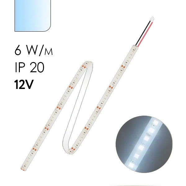 Светодиодная лента Navigator 14470 NLS-2835CWST72-6-IP20-12V 6W 6000K (гнется в любой плоскости)