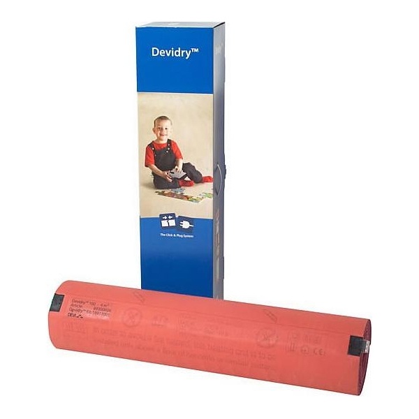 Нагревательный мат 100Вт/м2 Размер 1х1 м, Площадь 1 м2, Площадь обогрева 0,4 м2 DEVIdry™