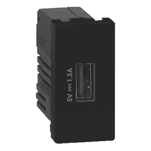 Зарядное устройство Simon K45 1 модуль USB тип А 5VDC 1,5А 22,5х45мм, графит