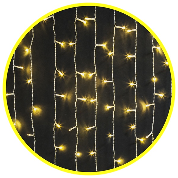 Гирлянда занавес 61 872 NGF-C02-357WW-8-2x1.5m-230-TR-IP44 искрящийся снег, теплый белый