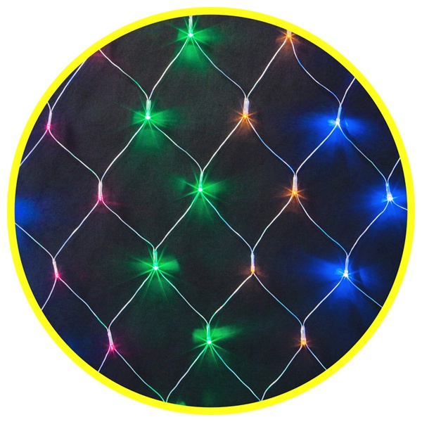 Гирлянда сеть 61 845 NGF-N01-156RGBY-12-1.5x1.5m-230-TR-IP20 8 режимов, мультиколор