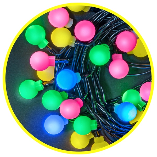 Гирлянда нить 61 835 NGF-B01-80RGBWW-8-7.9m-230-C8-BL-IP20 шарики 8 режимов, мультиколор