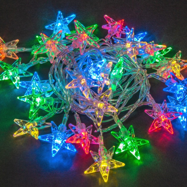 Гирлянда нить звездочки14 043 NGF-D005-30RGBY-230V 8 режимов, мультиколор