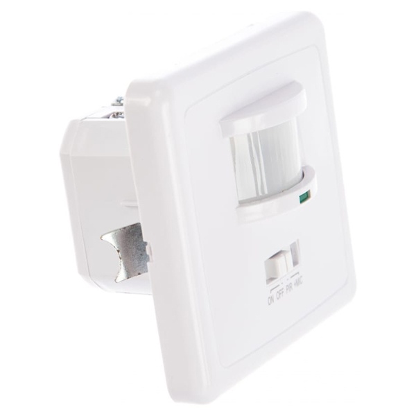 Датчик движения встраиваемый в стену TDM ДДВ-03 500Вт, 5-480с, 2-12м, 5+Лк, 140гр, 30-90Дб IP20