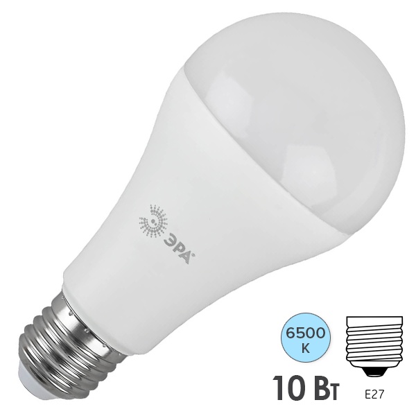 Лампа светодиодная груша ЭРА RED LINE LED A60 10W 865 E27 дневной свет