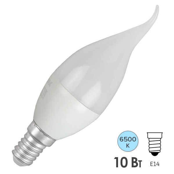 Лампа светодиодная свеча на ветру ЭРА LED BXS 10W/865 E14 R холодный свет (5056306085949)