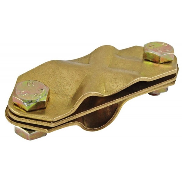 Зажим диагональный TDM латунный 2-х болтовой ЗДЛ14 стержень D14 - полоса 40х4/пруток 25-95 мм2