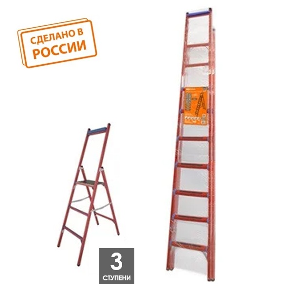 Стремянка диэлектрическая TDM СД-1.0, 3 ступени, высота площадки 1 м, до 50 кВ, ЭкспертЭлектрик