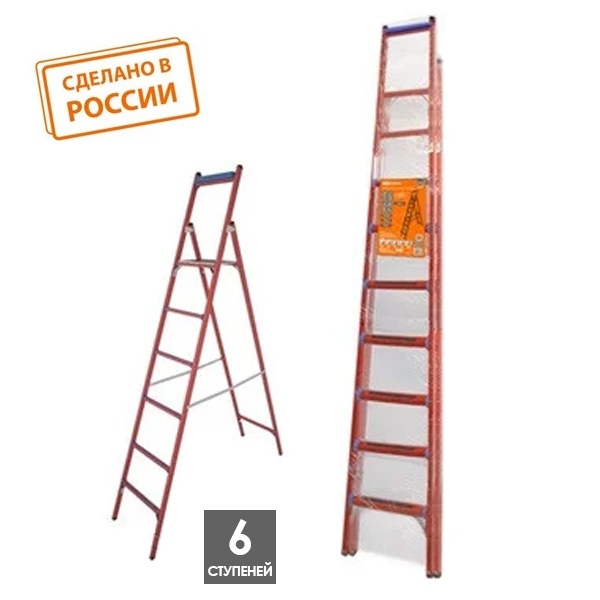 Стремянка диэлектрическая TDM СД-2.0, 6 ступеней, высота площадки 2 м, до 50 кВ, ЭкспертЭлектрик