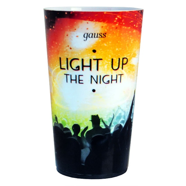 Стакан с LED подсветкой Gauss LCUP Party питание от 3 батареек LR44, объем 450мл. 135x80мм