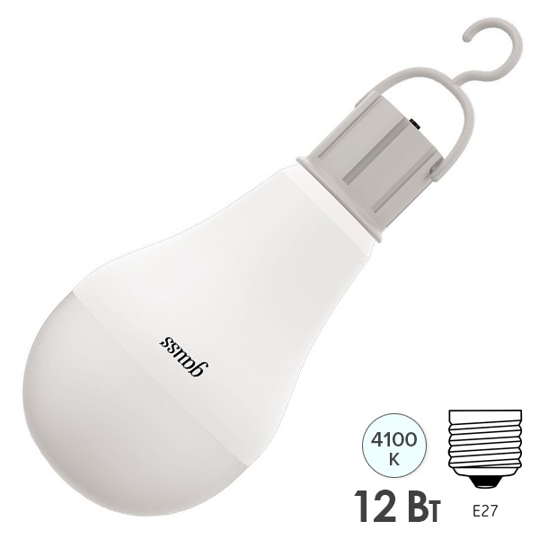 Лампа аккумуляторная Gauss LED A80 12W 4100K Е27 900lm с Li-Ion аккумулятором