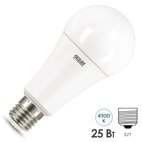 Лампа светодиодная Gauss LED Elementary A70 25W 4100K E27 холодный свет