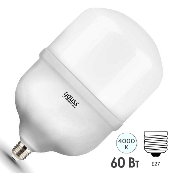 Лампа светодиодная Gauss LED Elementary T160 60W 4000K 180-240V E27 5400lm