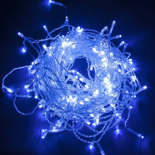 Светодиодная гирлянда Feron CL20 занавес 2x2м + 3м 230V синий, питание от сети, прозрачный шнур IP44