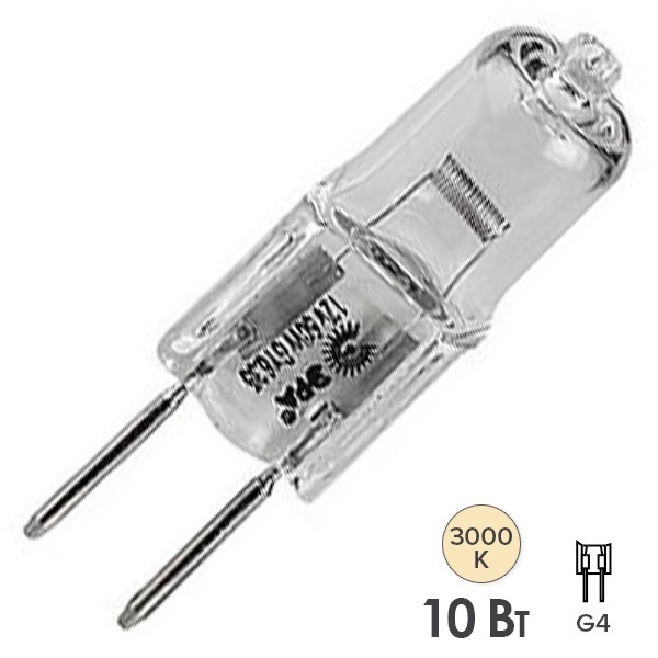 Лампа галогенная капсульная ЭРА JC 10W 12V G4 (5055287100481)