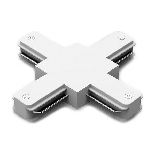 Коннектор Gauss для трековых шинопроводов (+) белый