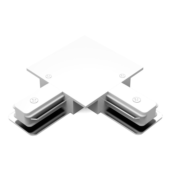 Коннектор Gauss для встраиваемых трековых шинопроводов угловой (L) белый