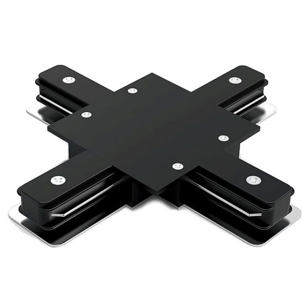 Коннектор Gauss для встраиваемых трековых шинопроводов (+) черный