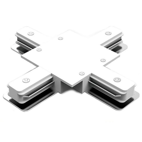 Коннектор Gauss для встраиваемых трековых шинопроводов (+) белый