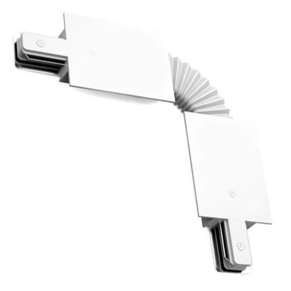 Коннектор Gauss для встраиваемых трековых шинопроводов гибкий (I) белый