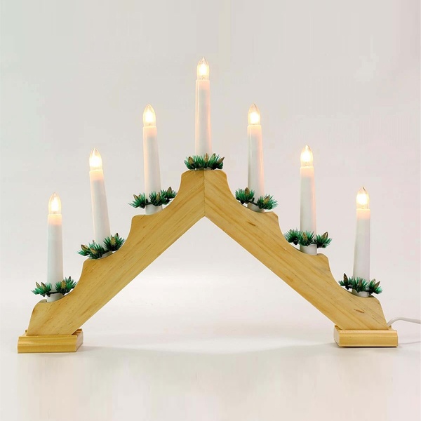 Светильник светодиодный Gauss Новогодняя горка серия Holiday, 7 LED свечей, 0,1Wx7, тёплый свет