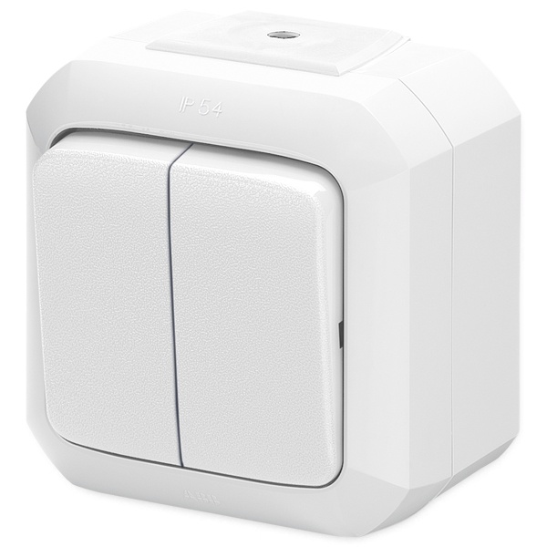 Выключатель двухклавишный ABB Variant+ IP54 белый