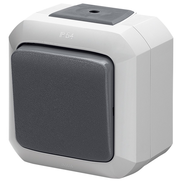 Переключатель кнопочный одноклавишный ABB Variant+ IP54 серый