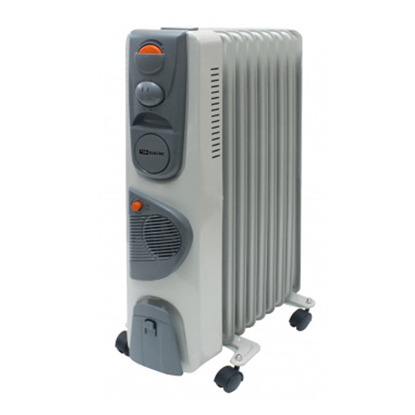 Масляный обогреватель TDM МО-9ТВ, 2000Вт, 9 секций, вентилятор, регулятор мощности, термостат