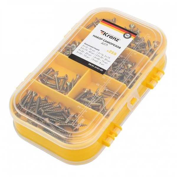 Набор саморезов Kranz для ДСП 255 шт.