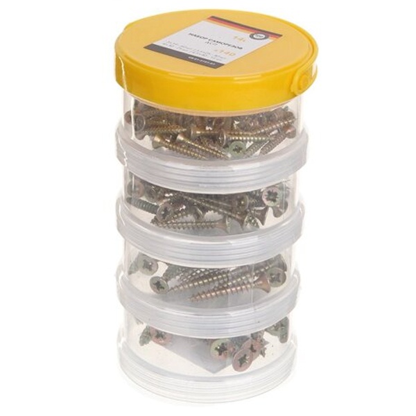 Набор саморезов Kranz для ДСП 140 шт.