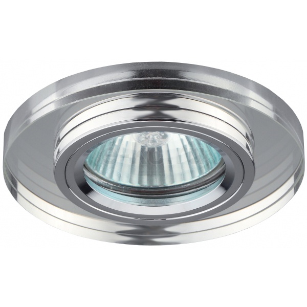 Светильник ЭРА декор стекло DK7 CH/WH MR16 12V/220V 50W хром/зеркальный (5055398624197)