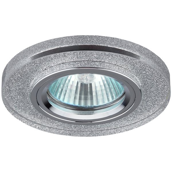 Светильник ЭРА декор стекло DK7 CH/SHSL MR16 12V/220V 50W хром/серебряный блеск (5055398624203)