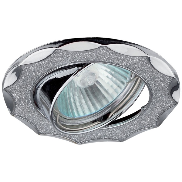 Светильник ЭРА декор Звезда со стеклянной крошкой DK17 CH/SH SL MR16 12V/220V 50W хром/серебр