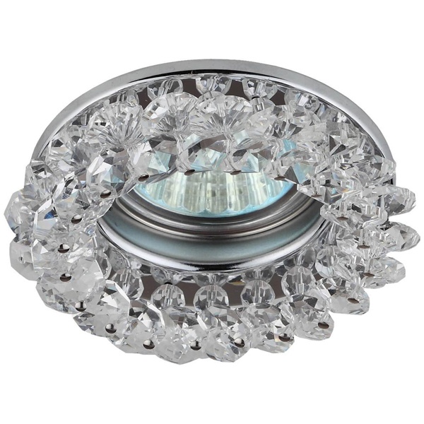 Светильник ЭРА декор Круглый с мелкими хрусталиками DK16 CH/WH хром/прозрачный (5055398625804)