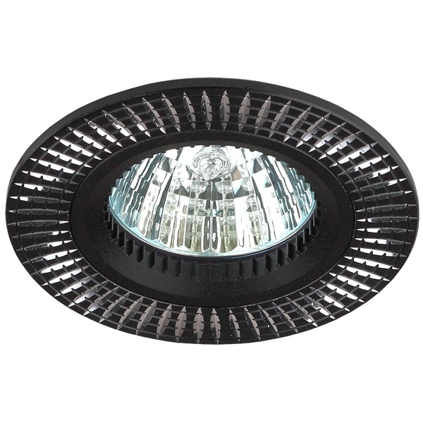 Светильник встраиваемый ЭРА KL32 AL/BK/1 алюминиевый MR16 12V 50W черный серебро