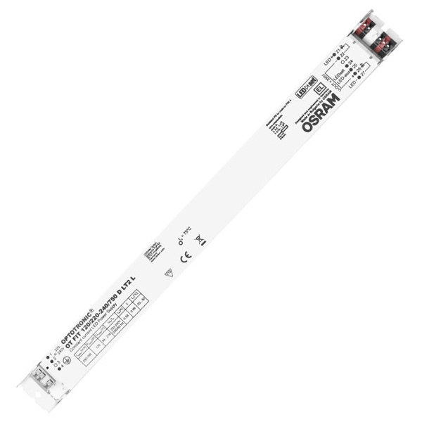 LED драйвер Osram OT FIT120/220…240/750мА D LT2 L 13.5-120W 54-216V 250-750мА 360x30x21mm