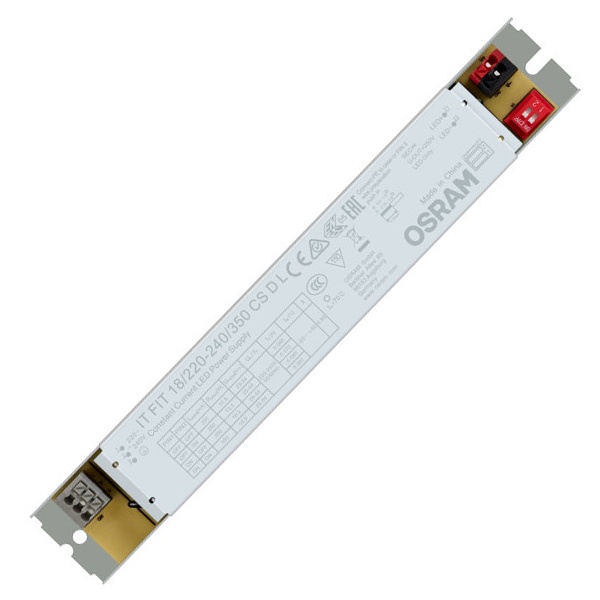LED драйвер Osram IT FIT 18/220…240/350 CS D L 5-19W 200/250/300/350мА IP20 DIP-переключатель