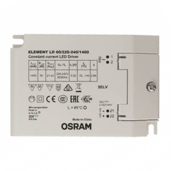 LED драйвер Osram ELEMENT LD 60/220…240/1400мА 29-59W 21-42V IP20 110x75x30mm