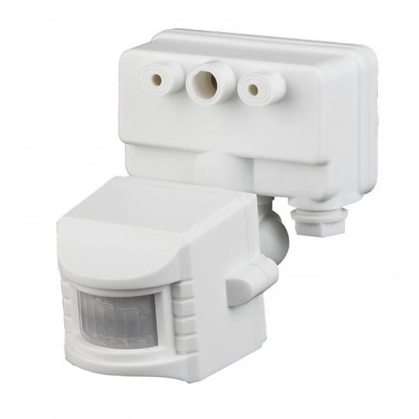 Датчик движения ЭРА MD 02 прожекторный 1200Вт 12м IP44 белый